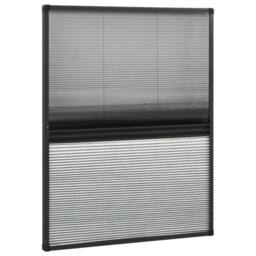 Berkfield Home Plisse Insect Screen for Windows Aluminium 60x80 cm with Shade in Black - thumbnail 3