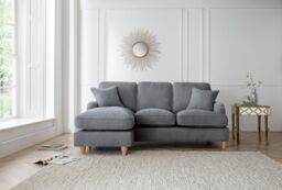 The Great Sofa Company Orla Left Hand Chaise Sofa Manhattan Navy in Charcoal - thumbnail 1