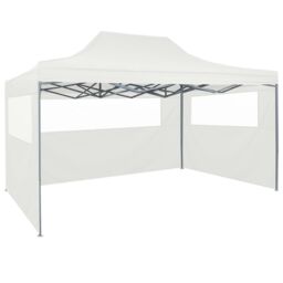 Berkfield Home Professional Folding Party Tent with 4 Sidewalls 3x4 m Steel White - thumbnail 4