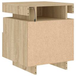 Berkfield Home Decorative Bedside Cabinet with LED Lights Sonoma Oak 40x39x48.5 cm in Light Brown - thumbnail 9
