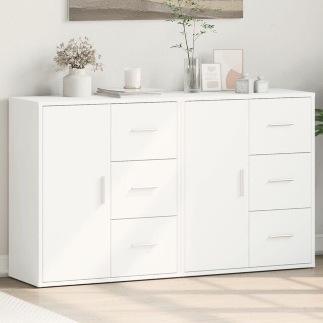 Berkfield Home Sideboards 2 pcs White 60x31x70 cm Engineered Wood - Size: 60 x 31 x 70 cm - image 1
