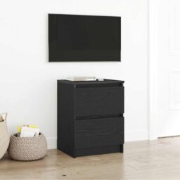 Berkfield Home TV Cabinet Black 40x35x54 cm Engineered Wood - Size: 40 x 35 x 54 cm - thumbnail 1