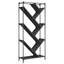 Berkfield Home Bookcase Black 79x30x180 cm Engineered Wood & Metal - Size: 79 x 30 x 180 cm - thumbnail 2