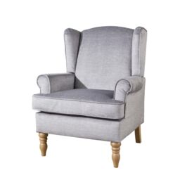 Home Source Helena Wingback Armchair Occasional Sofa Modern Accent Chair Seating in Silver - thumbnail 7