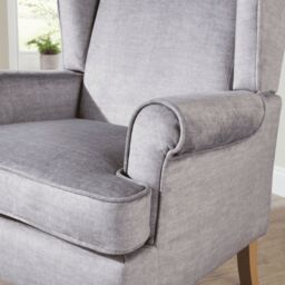 Home Source Helena Wingback Armchair Occasional Sofa Modern Accent Chair Seating in Silver - thumbnail 5