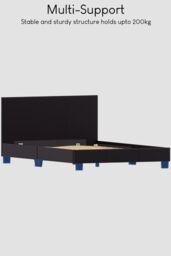Home Discount Vida Designs Lisbon King Size Faux Leather Bed Frame UKFR Fabric in Black - thumbnail 6