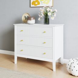 Melody Maison 3 Drawer Chest Of Drawers - Hales White Range - thumbnail 5