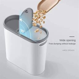 Nordara Narrow Plastic Waste Bin With Lid Slim Bathroom Toilet Trash in White - thumbnail 5