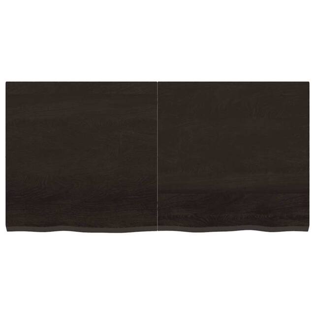Berkfield Home Table Top Dark Grey 120x60x(2-4) cm Treated Solid Wood Oak - image 1