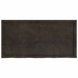 Berkfield Home Table Top Dark Grey 120x60x(2-4) cm Treated Solid Wood Oak - thumbnail 3
