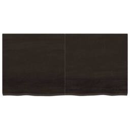 Berkfield Home Table Top Dark Grey 120x60x(2-4) cm Treated Solid Wood Oak