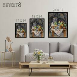 "Artery8 Ginger Jar & Fruit Still Life Paul Cezanne Framed Canvas Wall Art - Size: W12"" x H16""" - thumbnail 4