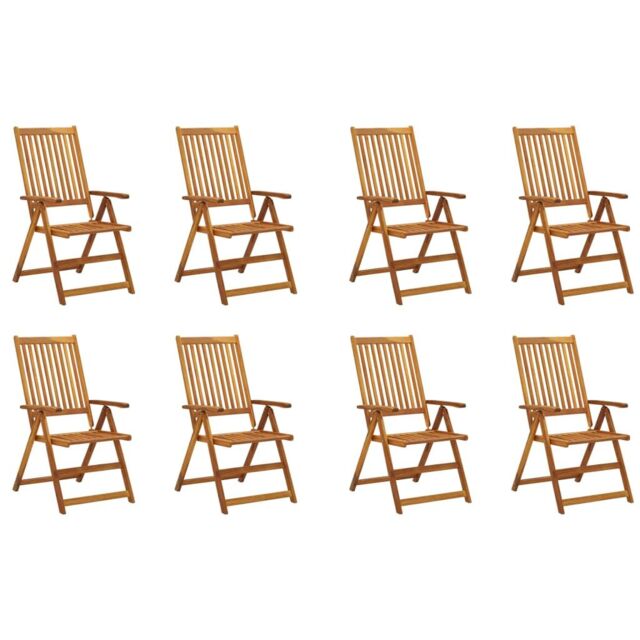 Berkfield Home Folding Garden Chairs 8 pcs Solid Acacia Wood in Brown - image 1