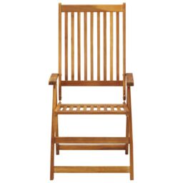 Berkfield Home Folding Garden Chairs 8 pcs Solid Acacia Wood in Brown - thumbnail 3