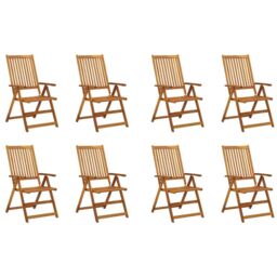 Berkfield Home Folding Garden Chairs 8 pcs Solid Acacia Wood in Brown - thumbnail 1