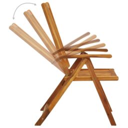 Berkfield Home Folding Garden Chairs 8 pcs Solid Acacia Wood in Brown - thumbnail 4