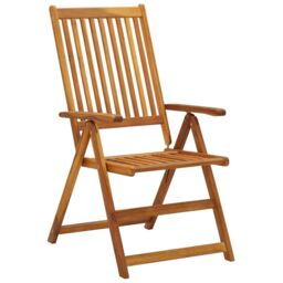 Berkfield Home Folding Garden Chairs 8 pcs Solid Acacia Wood in Brown - thumbnail 2