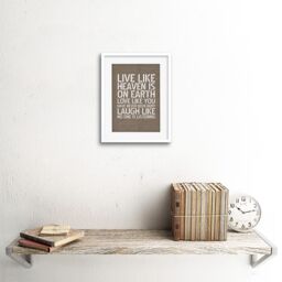 "Artery8 Wall Art Print Dictionary Page Quote Live Love Laugh Artwork Framed 9X7 Inch in White - Size: W7"" x H9""" - thumbnail 2