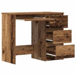 Berkfield Home Desk Old Wood 90x45x76 cm Engineered Wood in Brown - Size: 90 x 45 x 76 cm - thumbnail 5