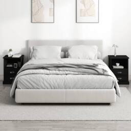 Berkfield Home Bedside Cabinets 2 pcs Black 43x36x60 cm - Size: 43 x 36 x 60 cm - thumbnail 3