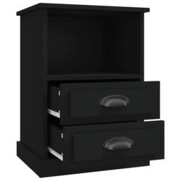 Berkfield Home Bedside Cabinets 2 pcs Black 43x36x60 cm - Size: 43 x 36 x 60 cm - thumbnail 8