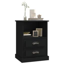 Berkfield Home Bedside Cabinets 2 pcs Black 43x36x60 cm - Size: 43 x 36 x 60 cm - thumbnail 4