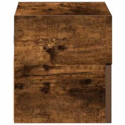 Berkfield Home Durable Wall-mounted Bedside Cabinets 2 pcs Smoked Oak 45x26x28.5 cm in Brown - thumbnail 6