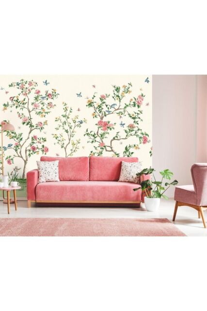 Origin Murals Flower Tree Wall Mural in Cream - Size: W300 cm x H240 cm - image 1