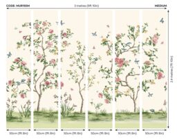Origin Murals Flower Tree Wall Mural in Cream - Size: W300 cm x H240 cm - thumbnail 3