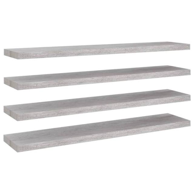 Berkfield Home Floating Wall Shelves 4 pcs Concrete Grey 120x23.5x3.8 cm MDF - image 1