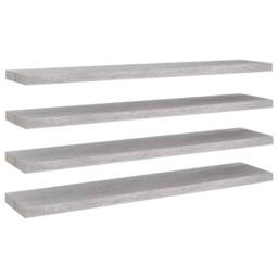 Berkfield Home Floating Wall Shelves 4 pcs Concrete Grey 120x23.5x3.8 cm MDF - thumbnail 1