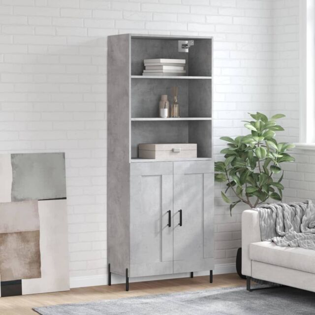 Berkfield Home Highboard Concrete Grey 69.5x34x180 cm Engineered Wood - image 1