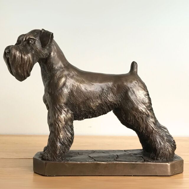 Animal Crackers Schnauzer Dog Figurine In Solid Cold Cast Bronze Designed By David Geenty, Quality Dog Lover Home Decoration - image 1