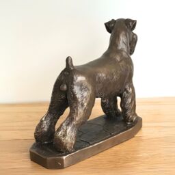 Animal Crackers Schnauzer Dog Figurine In Solid Cold Cast Bronze Designed By David Geenty, Quality Dog Lover Home Decoration - thumbnail 5