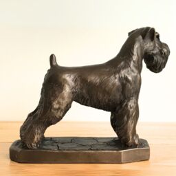 Animal Crackers Schnauzer Dog Figurine In Solid Cold Cast Bronze Designed By David Geenty, Quality Dog Lover Home Decoration - thumbnail 4