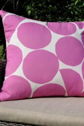 Fusion 'Ingo Outdoor' Water & UV Resistant Garden Filled Bench Cushion in Bright Pink - Size: 43 cm x 43 cm - thumbnail 2