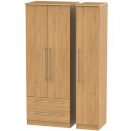 Ready Assembled 2 U Carlton Triple Wardrobe with 2 Drawers (Ready Assembled) in Natural - thumbnail 2