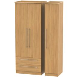 Ready Assembled 2 U Carlton Triple Wardrobe with 2 Drawers (Ready Assembled) in Natural - thumbnail 1