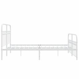 Berkfield Home Metal Bed Frame without Mattress with Footboard White 150x200cm - Size: 150x200 cm - thumbnail 5