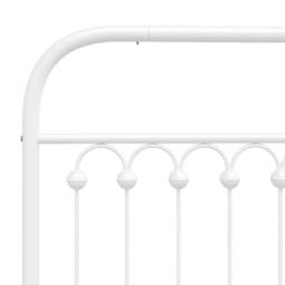 Berkfield Home Metal Bed Frame without Mattress with Footboard White 150x200cm - Size: 150x200 cm - thumbnail 7