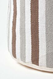 Homescapes Stripe Bean Filled Pouffe Tall 45 x 40 cm in Grey - thumbnail 4