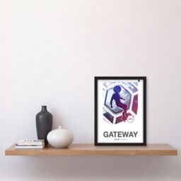 Artery8 NASA Modern Explorers Explore Moon to Mars Gateway Commander Artemis Poster Artwork Framed Wall Art Print A4 in Black - thumbnail 2