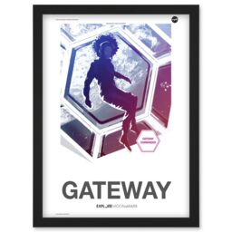 Artery8 NASA Modern Explorers Explore Moon to Mars Gateway Commander Artemis Poster Artwork Framed Wall Art Print A4 in Black - thumbnail 1