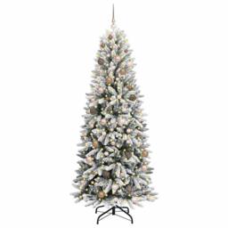 Berkfield Home Artificial Christmas Tree with 300 LEDs White 78 x 78 x 210 cm - thumbnail 3