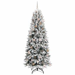 Berkfield Home Artificial Christmas Tree with 300 LEDs White 78 x 78 x 210 cm - thumbnail 4