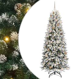 Berkfield Home Artificial Christmas Tree with 300 LEDs White 78 x 78 x 210 cm - thumbnail 2