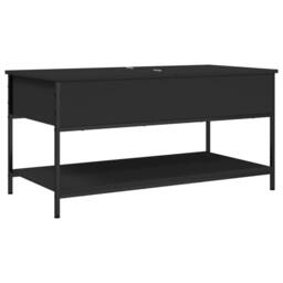 Berkfield Home Coffee Table Black 100x50x50 cm Engineered Wood & Metal - Size: 100 x 50 x 50 cm - thumbnail 1
