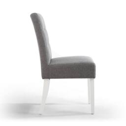 Shankar Moseley Waffle Linen Effect Silver Grey in White Legs - thumbnail 3