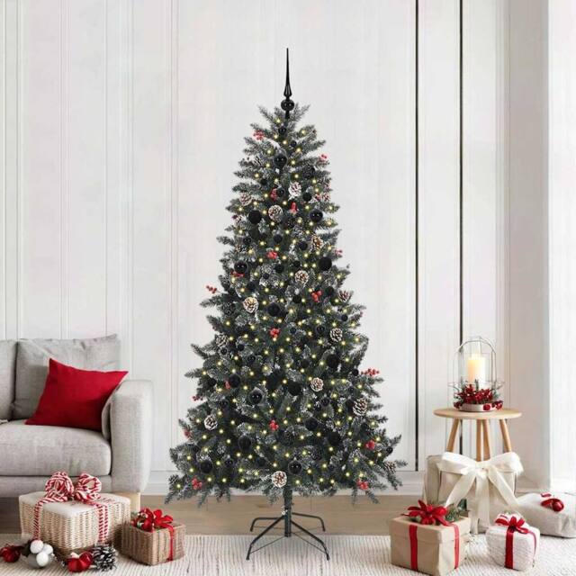 Berkfield Home Artificial Christmas Tree with Stand Green 114 x 114 x 210 cm - image 1