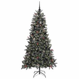 Berkfield Home Artificial Christmas Tree with Stand Green 114 x 114 x 210 cm - thumbnail 3